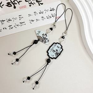 중국 스타일 분실 방지 휴대폰 랜야드, 레트로 태슬 펜던트 키체인, 가방 매력, 배낭 걸이식 장식, 패션 주얼리, 1PC