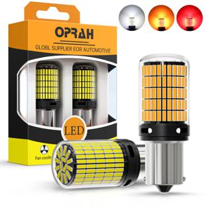 2pcs 높은 전원 자동차 LED 빛 유리 4014SMD Canbus 1156 P21W PY21W 1157 P21/5W 7440 W21/5W W21W 방향 지시등 꼬리 표시기