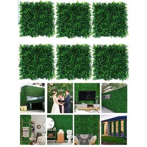 10pcs 인공 식물 잔디 벽 패널 회양목 울타리 녹지 UV 보호 녹색 장식 개인 정보 보호 울타리 뒷마당 화면 결혼식