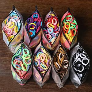 20/50/100Pcs 어린이를위한 헤어 밴드 다채로운 나일론 Scrunchie 헤어 넥타이 고무 밴드 어린이 탄성 헤어 리그 소녀 액세서리