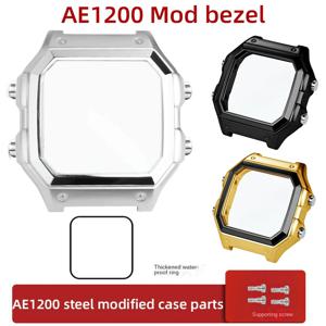 카시오 AE1200 케이스 모드 키트 개조용 올메탈 케이스 3299 AE-1200 베젤 글래스 방수 링 키트 304 스테인리스 스틸 부품