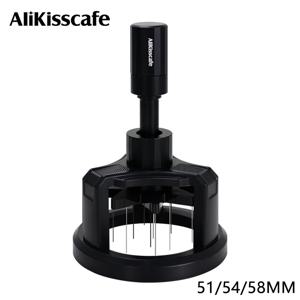 ALIKISSCAFE WDT 도구 로터리 51mm 54mm 58mm 에스프레소 교반기 바늘 분배기 마그네틱 커피 메이커 액세서리 바리스타 도구