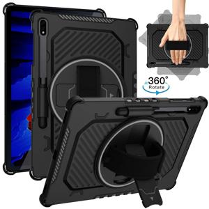 삼성 갤럭시 탭 S7 S8 S9 S10FE용 푼다 태블릿 커버, 갤럭시 탭 S7FE S7+ S8+ S9플러스 S10+ 12.4인치용 회전 스탠드 케이스