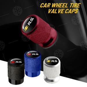 4pcs RS 로고 자동차 휠 타이어 밸브 캡 에어 스템 알루미늄 액세서리 Megane 3 4 5 Clio Koleos Duster Alpine RS Line Sandero