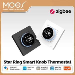 MOES Tuya ZigBee 스마트 노브 온도 조절기 스타 링 시리즈 온도 컨트롤러 물 보일러 전기 난방기 Alexa Google 지원