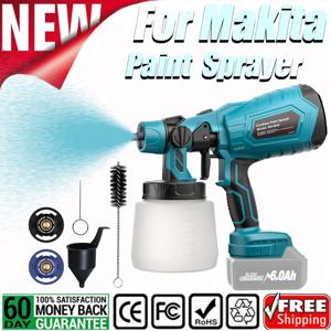 Makita BL1830 18V 배터리 1L 무선 휴대용 페인트 분무기 세트 자동 가구 스프레이 페인팅 도구에 대한 전기 페인트 스프레이 건