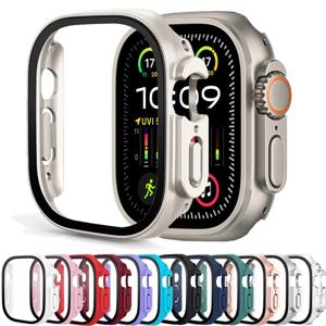 Apple Watch Ultra 3/2/1용 HD 강화 유리 + 케이스 49mm PC 범퍼 + 화면 보호기 커버 iWatch 시리즈 Ultra 3 49mm 액세서리