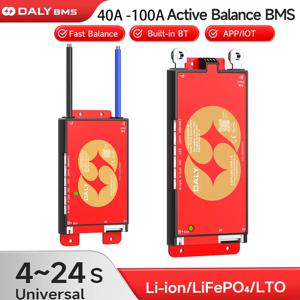 DALY 100 스마트 BMS 4S 8S 12S 13S 14S 16S 17S 20S 24S 블루투스 APP 밸런스 UART CANBUS RS485 40A 60A 100A Lifepo4 리튬 이온 LTO