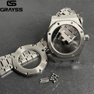 팔각형 스테인레스 스틸 42mm 자동 시계 케이스 MOD 팔찌 투명 백 사파이어 맞춤 NH34 NH35 NH36 NH38 NH70 NH72