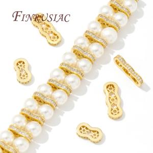 18K 골드 도금 스페이서 바 구분 기호, 팔찌 액세서리 DIY 쥬얼리 만들기 용품, 비드 구분 기호, 목걸이 결과