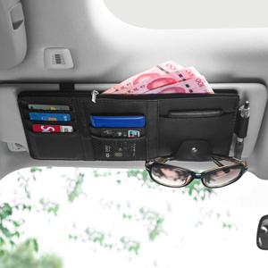 자동차 선 바이저 빌 펜 명함 홀더 주최자 보관 상자 선글라스 클립 Stowing Tidying Car Accessories