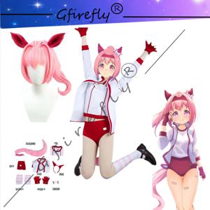 프리티 더비 게임 하루라라 하루 우라라 캐릭터 코스프레 의상 스포츠웨어 가발 꼬리 애니메이션 완전한 할로윈 파티 의상