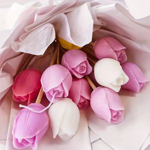 실리콘 튤립 양초 금형, DIY 꽃다발 아로마 테라피 스톤 수제 비누 장식, 꽃 테마 불규칙한 모양 금형