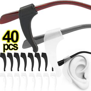 안경에 대 한 40Pcs 실리콘 Anti-slip 귀고리 홀더 블랙/투명 탄성 안경 리테이너 홀더 안경 액세서리