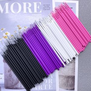 100/500pcs 속눈썹 청소 브러시 ​​래쉬 확장 마이크로 면봉 개별 속눈썹 마이크로 브러시 뷰티 메이크업 클린 리무버