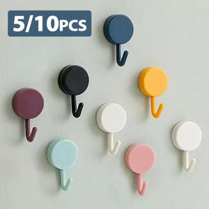 5/10PCS 자기 접착제 벽 걸이 드릴링 옷없이 강한 화장실 욕실 문 주방 수건 걸이 홈 테이블 사물함 후크
