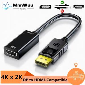 DP-HDMI 호환 변환기 케이블 4K DisplayPort-HDMI 호환 비디오 오디오 케이블 어댑터(PC 컴퓨터 HDTV 프로젝터용)