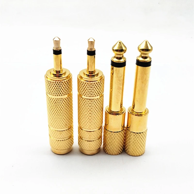 2 개/몫 6.35mm 남성 3.5mm 여성 모노 잭 플러그 단일 오디오 케이블 어댑터 마이크 이어폰 앰프 AUX 변환기