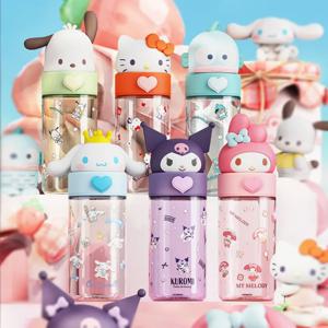 500ml 귀여운 산리오 인형 투명 컵 만화 헬로키티 쿠로미 시나모롤 멜로디 플라스틱 물병 선물