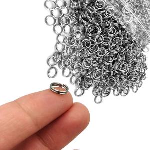 100pcs 스테인레스 스틸 분할 반지 더블 서클 말 보석에 대 한 작은 키 링 결과 DIY 공예 및 키 체인 수리 만들기