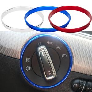 폭스 바겐 폭스 바겐 골프 Tiguan MK2 T-ROC 골프 Jett MK5 MK6 Passat B6 B7 CC Touran 용 자동차 헤드 라이트 스위치 트림 링 스티커