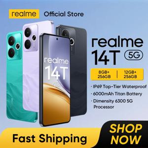 리얼미 14T 5G 스마트폰 디멘시티 6300 5G 프로세서 6000mAh 배터리 6.67인치 120Hz AMOLED 디스플레이 45W 충전 IP69