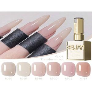 6개입 15ml 아이스 투명 누드 핑크 네일 폴리쉬 포토테라피 젤 풀세트 네일샵 DIY용