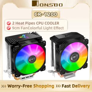 Jonsbo CR1200 Intel LGA1151/1200/LGA115X AMD AM4용 RGB 레인보우 냉각 라디에이터가 장착된 9cm 2 히트 파이프 타워 CPU 쿨러