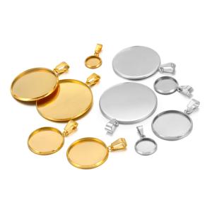 10pcs 스테인레스 스틸 6-30mm 카보 숑 카메오 기본 설정 DIY 수제 보석 매력에 대한 라운드 베젤 빈 트레이 도매 만들기