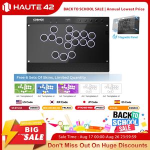 Haute42 마그네틱 히트박스 레버리스 컨트롤러 버튼 림 아케이드 컨트롤러 PC/PS4/PS5/스위치용 스틱리스 아케이드 스틱 히트박스