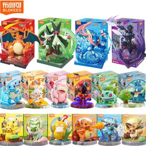 Blokees 포켓몬 피카추 Snorlax Lucario Cinderace Scyther Charizard Greninja Meowscarada Ceruledge Eevee 빌딩 블록 ToyGift