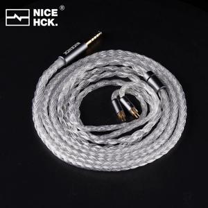 나이스허크 아이시문 하이파이 인이어 이어폰 IEM 케이블 OCC+실버 도금 OFC 2핀/QDC 노바 WAN ER 게이트 제로 EDX ZSN 콘치 비바체 ZVX용
