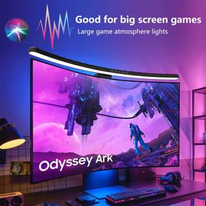 컴퓨터 모니터 라이트 바 RGB 음악 리듬 스크린 매달려 조명 디밍 책상 램프 독서 게임 테이블 조명