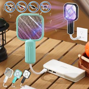 USB 모기채 전기충격 미니 파리 벌레 잡는 UV 라이트 휴대용 곤충 퇴치 라켓 (침실 해충 방제용)