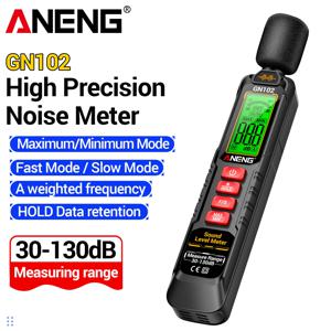ANENG GN102 휴대용 소음 측정기 30‑130dB A 가중치 데시벨 테스터 백라이트 화면 데이터 저장 최대 최소 자동 종료
