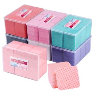 1080pcs 박스형 네일 아트 린트 프리 속눈썹 접착제 물티슈 종이 젤 폴리쉬 리무버 클린 접착제 코튼 패드 뷰티 클리닝 도구