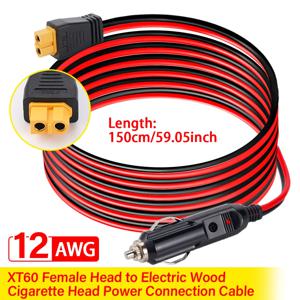 1.5m 12AWG XT60 - 차량 시거잭 플러그 어댑터 케이블 30A 퓨즈 (ALLPOWERS R600 R2500 EcoFlow Delta Anker Bluetti 호환)