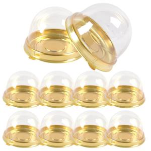 50pcs 투명 플라스틱 미니 컵케익 상자 머핀 포드 돔 머핀 컨테이너 상자 결혼식 생일 디저트 베이킹 장식