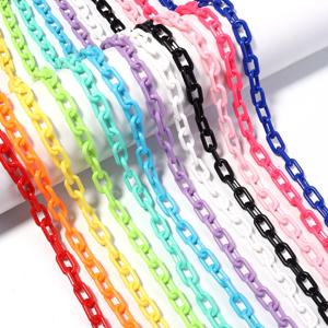 10pcs 50cm 다채로운 아크릴 링크 체인 쥬얼리에 대한 확장 체인 DIY 목걸이 팔찌 키 체인 가방 체인 액세서리 만들기