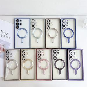 삼성 갤럭시 S25 S24 S23 S22 S21 FE 플러스 노트 10 20 울트라용 Magsafe 마그네틱 무선 충전 케이스 고급 도금