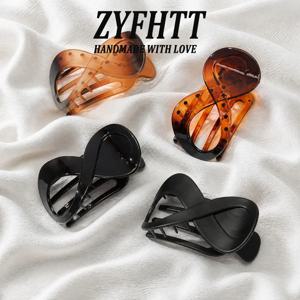 1/4pcs ZYFHTT 여성용 8 자형 반투명 헤어 클립 클로 간단한 데일리웨어 포니 테일 클립 패션 소녀 헤어 클램프 헤어 액세서리