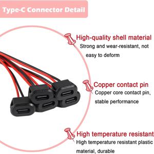 10PCS Type-C 여성 2Pin USB 커넥터 Type-C 방수 여성 소켓 고속 충전 잭 충전 포트 USB-C 충전기 플러그
