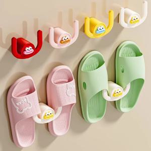 1PC - 다기능 욕실 수납 후크 - 무타공 접착식 후크 - 욕실 슬리퍼 수납 후크 - 가정용