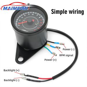 0-13000 RPM 디지털 포인터 게이지 12V 범용 오토바이 타코미터 LED 백라이트 포함