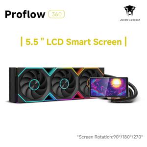정글 레오파드 프로 플로우 360 ARGB 올인원 LCD 스크린 AIO 수랭 방열판 5V3PIN ARGB 팬 CPU 수랭 쿨러