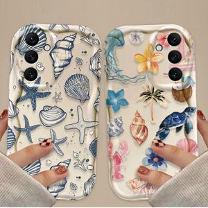 삼성 갤럭시 A16 A06 A55 A35 A25 A15 A05 A05S A54 A34 A24 A14 A73 A53 A33 A23 A13 A52 A32 A22용 해양 생물 휴대폰 케이스