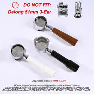 Homix Hibrew h11 Oster Cecotec Phico Brayer br1101 에스프레소 머신 용 2 컵 바구니가있는 51mm Bottomless Coffee Portafilter