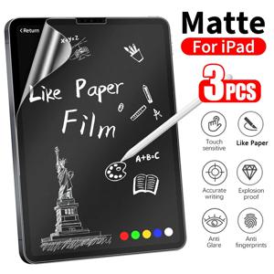 3pcs 종이 느낌 화면 보호기 필름 무광택 PET 그림 IPad 10th gen Air 5 4 10.9 Pro 11 2022 iPad 7 8 9 10.2 mini 6