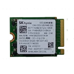 TTT 0X3K2X SKHYNIX BC711 NVMe M.2 2230 SSD 128GB HFM128GD3GX013 BA
