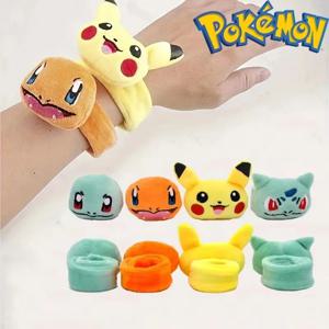 포켓몬 시리즈 플러시 팔찌 팔찌 애니메이션 피규어 피카추 Bulbasaur 귀여운 부드러운 인형 장난감 어린이 파티 용품 선물